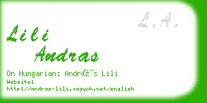 lili andras business card